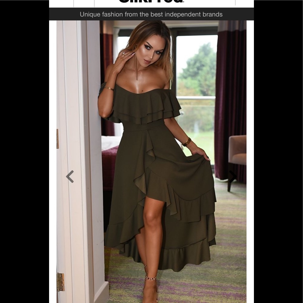 Off the shoulder wrap dress